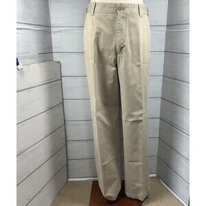 Izod Men's Saltwater Chino Pants Trouser Relaxed Straight Leg Khaki Size 32x30